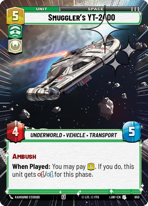 Image for Smuggler's YT-2400 (Hyperspace Foil) (412) [A Lawless Time] - Star Wars: Unlimited