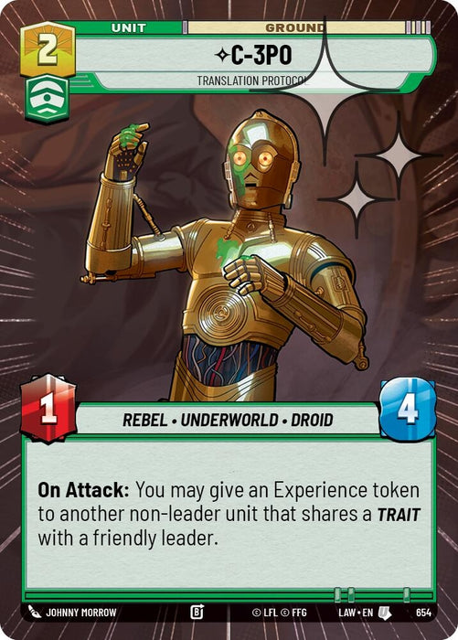 Image for C-3PO - Translation Protocol (Hyperspace Foil) (416) [A Lawless Time] - Star Wars: Unlimited