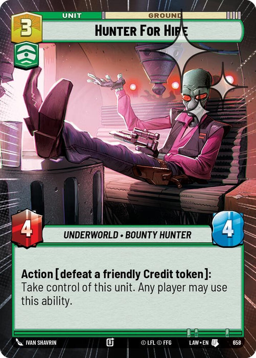 Image for Hunter for Hire (Hyperspace Foil) (420) [A Lawless Time] - Star Wars: Unlimited