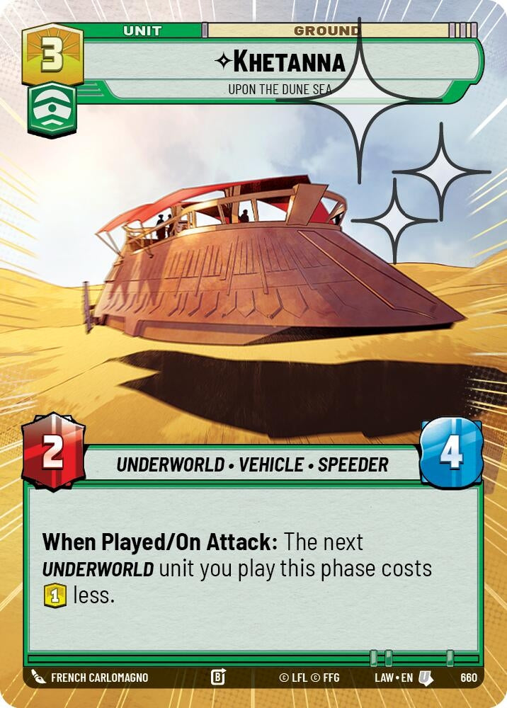 Image for Khetanna - Upon the Dune Sea (Hyperspace Foil) (422) [A Lawless Time] - Star Wars: Unlimited