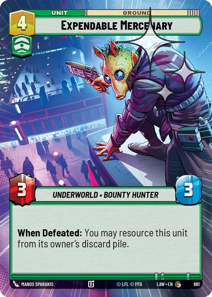 Image for Expendable Mercenary (Hyperspace Foil) (423) [A Lawless Time] - Star Wars: Unlimited