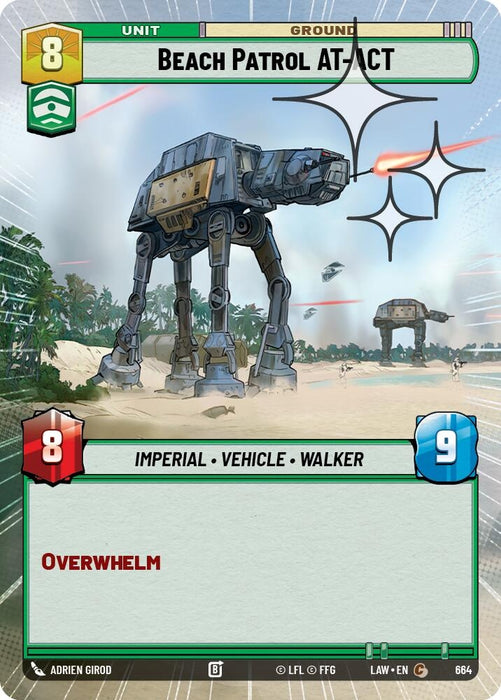 Image for Beach Patrol AT-ACT (Hyperspace Foil) (426) [A Lawless Time] - Star Wars: Unlimited