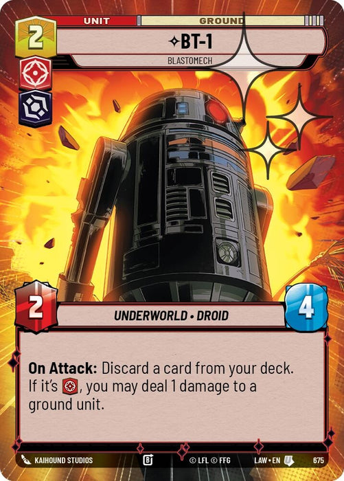 Image for BT-1 - Blastomech (Hyperspace Foil) (437) [A Lawless Time] - Star Wars: Unlimited