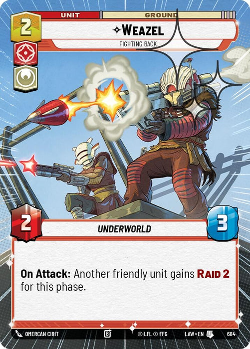 Image for Weazel - Fighting Back (Hyperspace Foil) (446) [A Lawless Time] - Star Wars: Unlimited