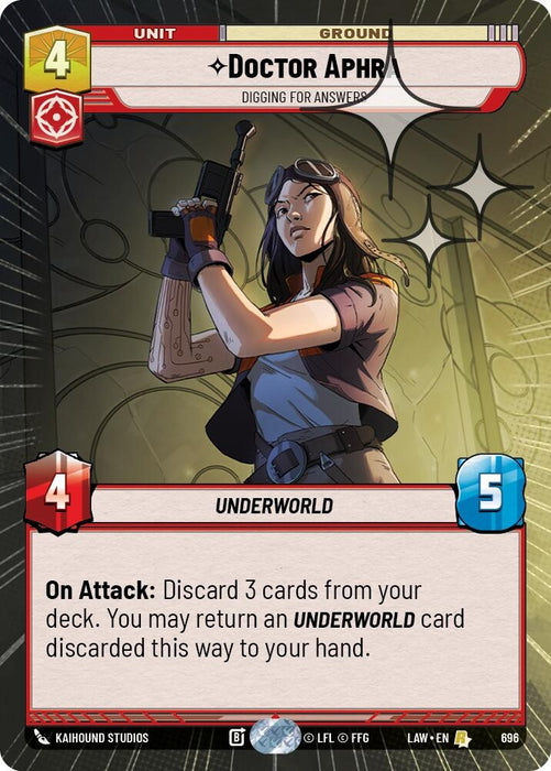 Image for Doctor Aphra - Digging for Answers (Hyperspace Foil) (458) [A Lawless Time] - Star Wars: Unlimited
