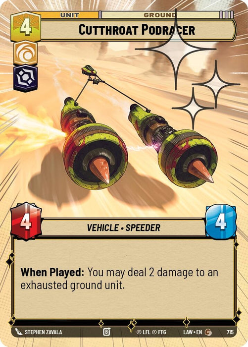 Image for Cutthroat Podracer (Hyperspace Foil) (477) [A Lawless Time] - Star Wars: Unlimited