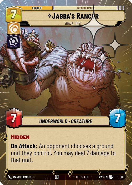 Image for Jabba's Rancor - Snack Time! (Hyperspace Foil) (480) [A Lawless Time] - Star Wars: Unlimited