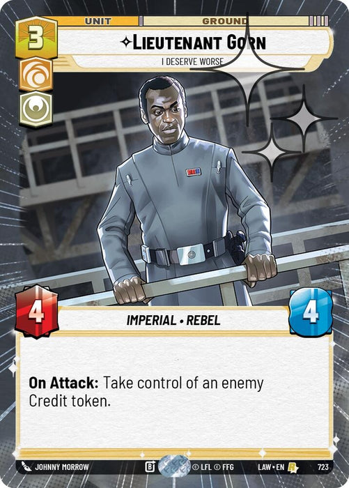 Image for Lieutenant Gorn - I Deserve Worse (Hyperspace Foil) (485) [A Lawless Time] - Star Wars: Unlimited