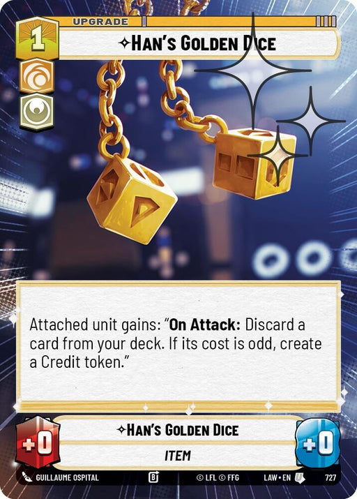 Image for Han's Golden Dice (Hyperspace Foil) (489) [A Lawless Time] - Star Wars: Unlimited