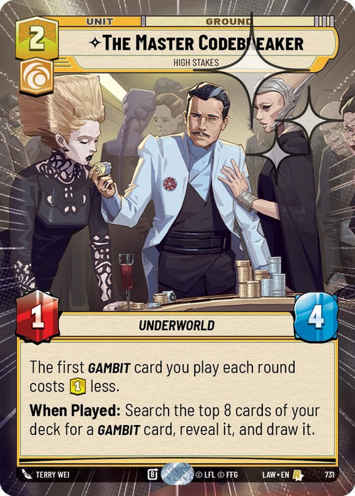 Image for The Master Codebreaker - High Stakes (Hyperspace Foil) (493) [A Lawless Time] - Star Wars: Unlimited