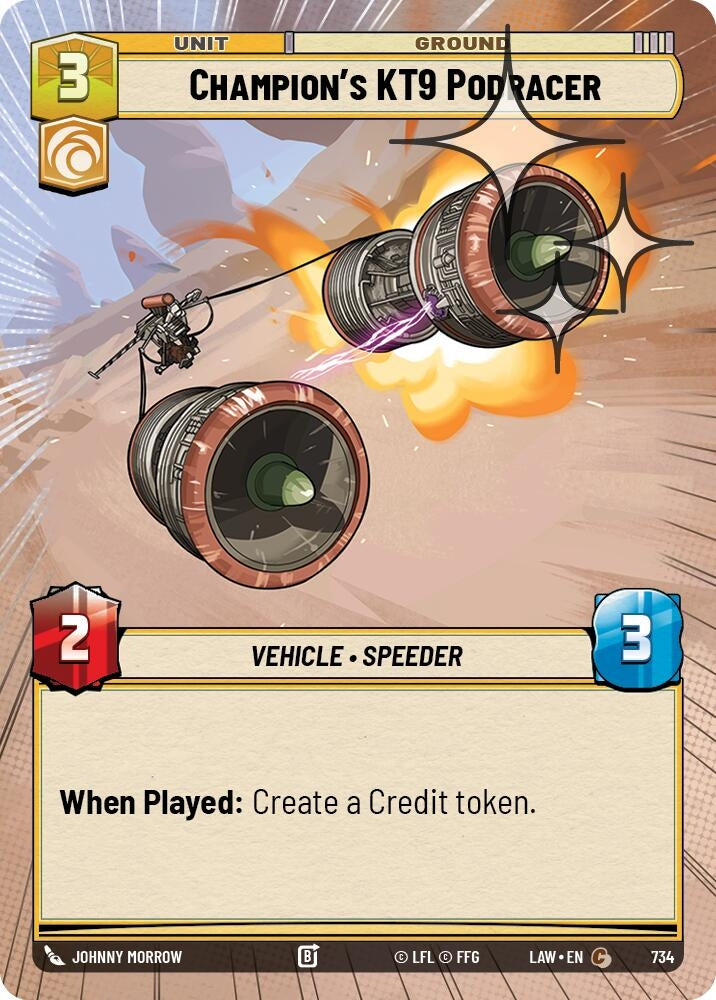 Image for Champion's KT-9 Podracer (Hyperspace Foil) (496) [A Lawless Time] - Star Wars: Unlimited