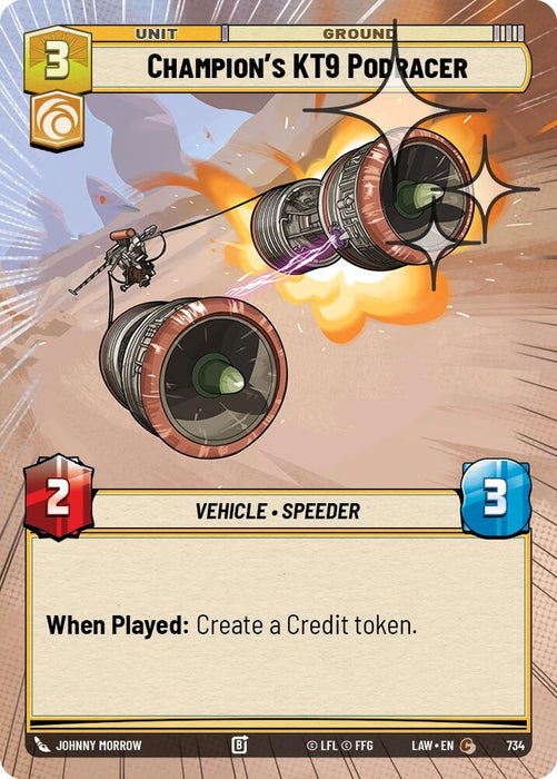 Image for Champion's KT-9 Podracer (Hyperspace Foil) (496) [A Lawless Time] - Star Wars: Unlimited
