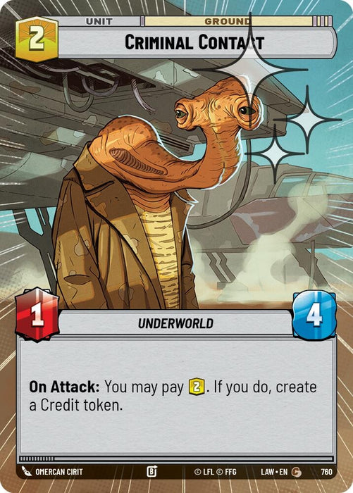 Image for Criminal Contact (Hyperspace Foil) (522) [A Lawless Time] - Star Wars: Unlimited