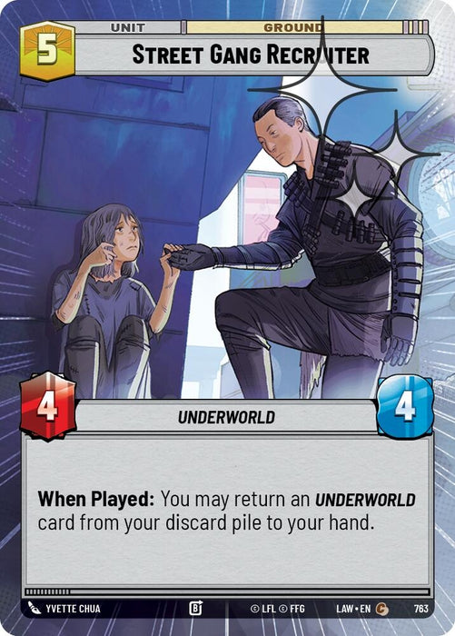 Image for Street Gang Recruiter (Hyperspace Foil) (525) [A Lawless Time] - Star Wars: Unlimited