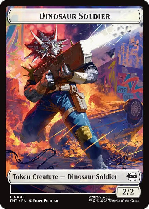 Image for Dinosaur Soldier // Copy Double-Sided Token (2 // 1) [Teenage Mutant Ninja Turtles] - Magic: The Gathering