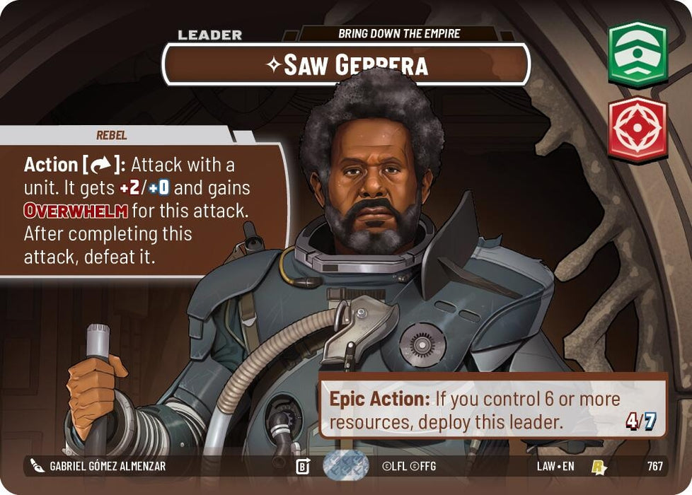 Image for Saw Gerrera - Bring Down the Empire (Showcase) (767) [A Lawless Time] - Star Wars: Unlimited