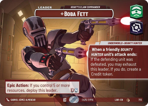 Image for Boba Fett - Krayt's Claw Commander (Showcase) (773) [A Lawless Time] - Star Wars: Unlimited