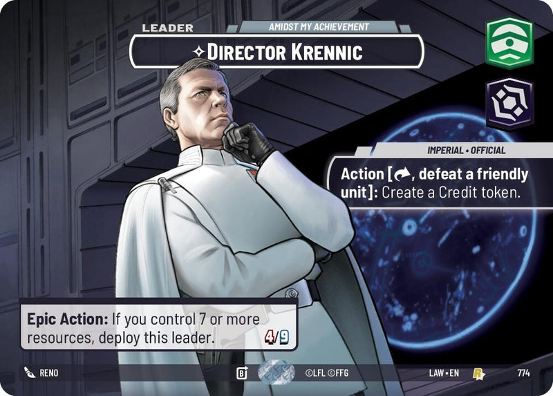 Image for Director Krennic - Amidst My Achievement (Showcase) (774) [A Lawless Time] - Star Wars: Unlimited
