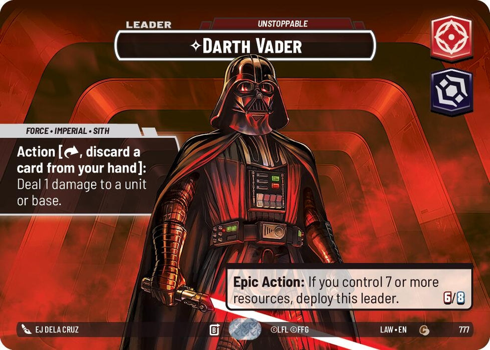 Image for Darth Vader - Unstoppable (Showcase) (777) [A Lawless Time] - Star Wars: Unlimited