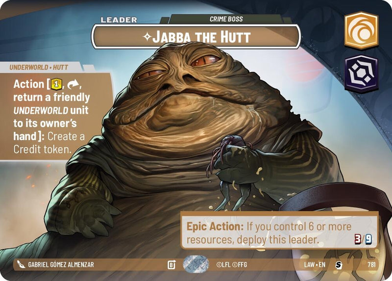 Image for Jabba the Hutt - Crime Boss (Showcase) (781) [A Lawless Time] - Star Wars: Unlimited