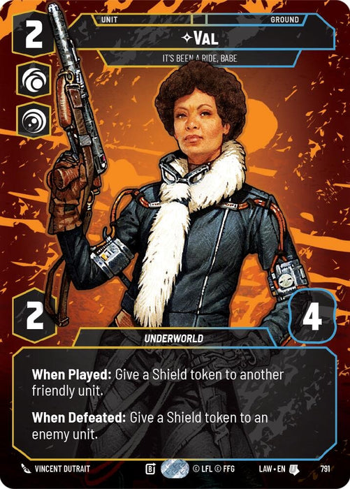 Image for Val - It's Been a Ride, Babe (Prestige) (791) [A Lawless Time] - Star Wars: Unlimited