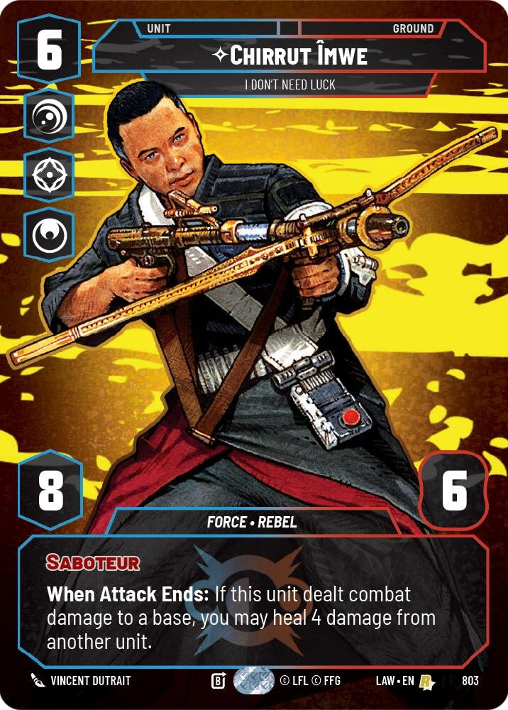 Image for Chirrut Imwe - I Don't Need Luck (Prestige) (803) [A Lawless Time] - Star Wars: Unlimited