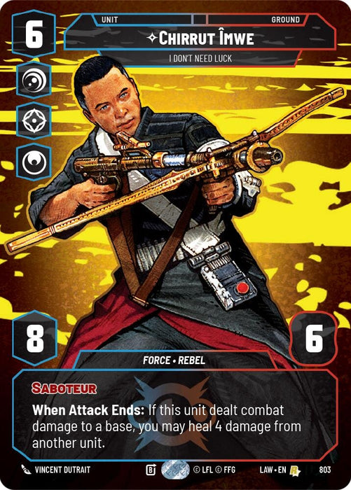 Image for Chirrut Imwe - I Don't Need Luck (Prestige) (803) [A Lawless Time] - Star Wars: Unlimited