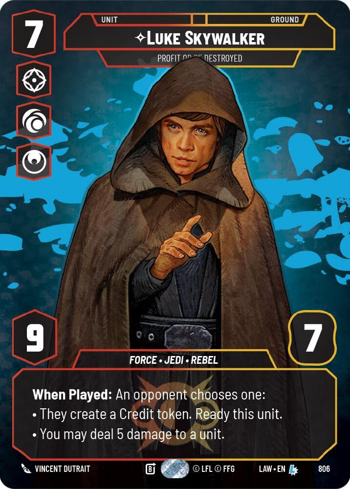 Image for Luke Skywalker - Profit or Be Destroyed (Prestige) (806) [A Lawless Time] - Star Wars: Unlimited