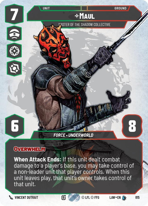 Image for Maul - Master of the Shadow Collective (Prestige) (815) [A Lawless Time] - Star Wars: Unlimited