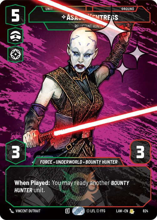 Image for Asajj Ventress - Reluctant Hunter (Prestige Foil) (824) [A Lawless Time] - Star Wars: Unlimited