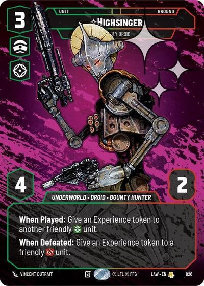 Image for Highsinger - Deadly Droid (Prestige Foil) (826) [A Lawless Time] - Star Wars: Unlimited