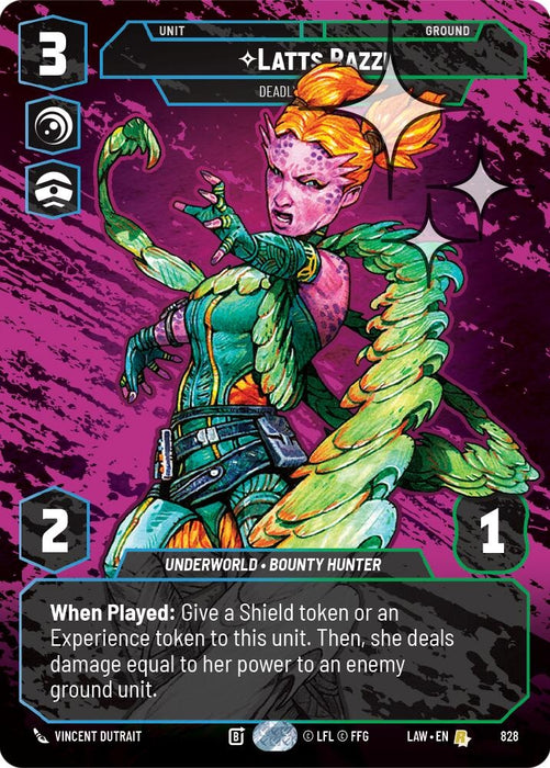 Image for Latts Razzi - Deadly Whipmaster (Prestige Foil) (828) [A Lawless Time] - Star Wars: Unlimited
