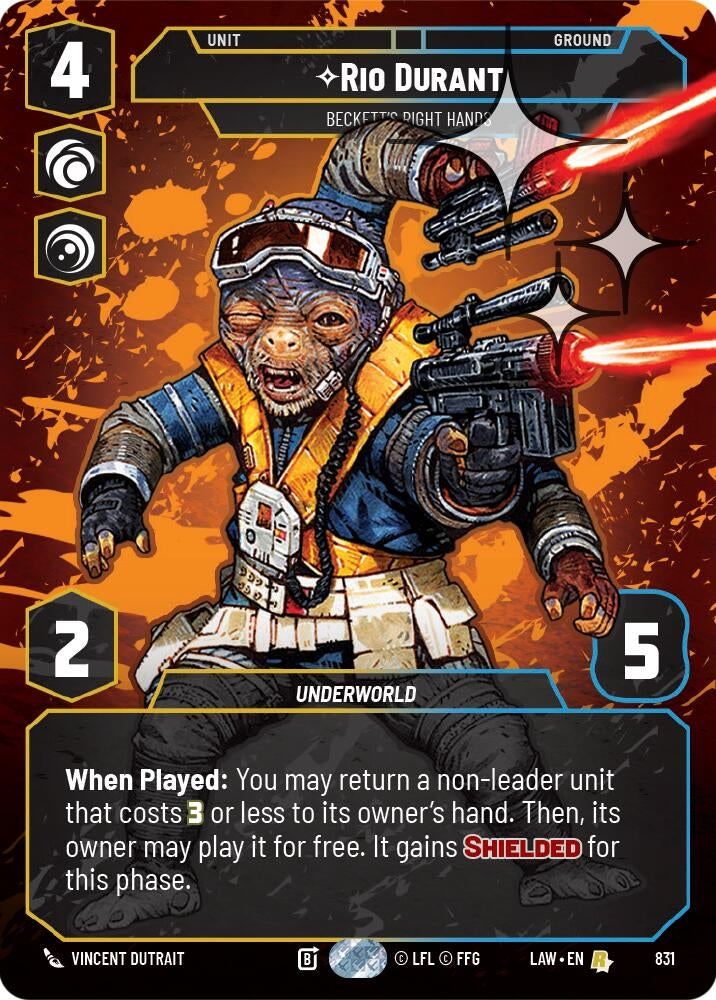 Image for Rio Durant - Beckett's Right Hands (Prestige Foil) (831) [A Lawless Time] - Star Wars: Unlimited