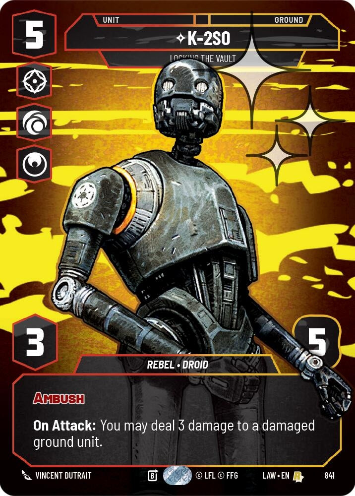 Image for K-2S0 - Locking the Vault (Prestige Foil) (841) [A Lawless Time] - Star Wars: Unlimited