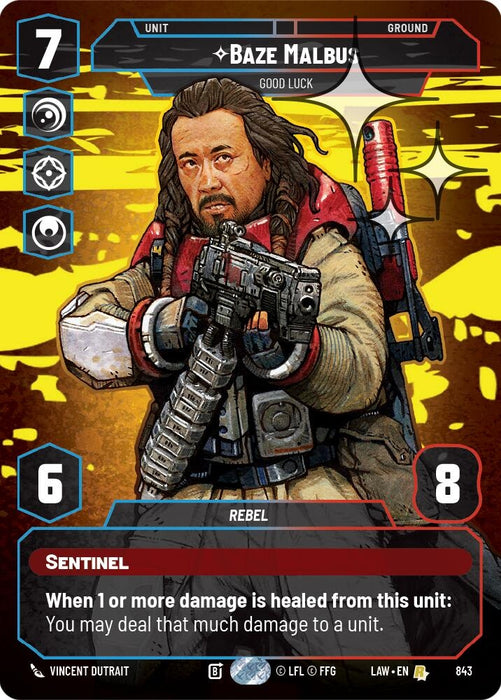Image for Baze Malbus - Good Luck (Prestige Foil) (843) [A Lawless Time] - Star Wars: Unlimited