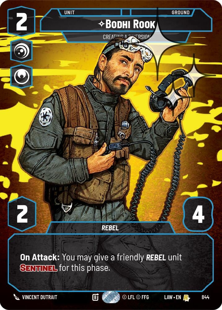 Image for Bodhi Rook - Creating a Diversion (Prestige Foil) (844) [A Lawless Time] - Star Wars: Unlimited