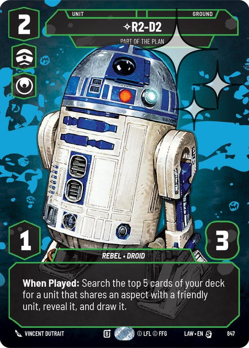 Image for R2-D2 - Part of the Plan (Prestige Foil) (847) [A Lawless Time] - Star Wars: Unlimited