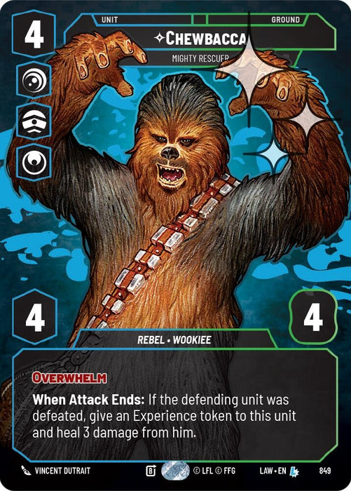 Image for Chewbacca - Mighty Rescuer (Prestige Foil) (849) [A Lawless Time] - Star Wars: Unlimited
