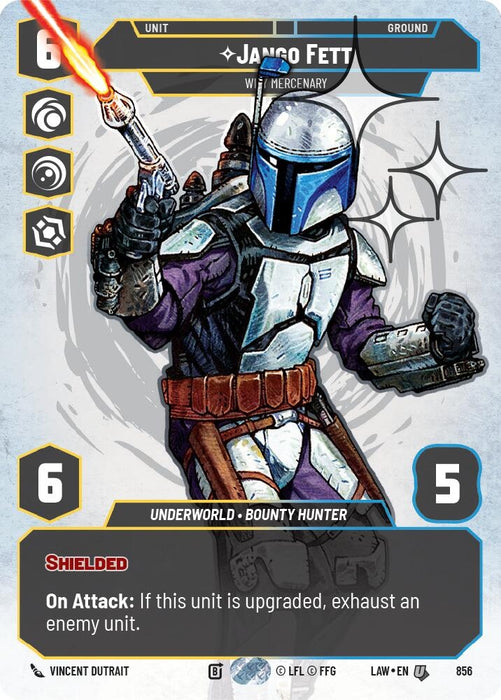 Image for Jango Fett - Wily Mercenary (Prestige Foil) (856) [A Lawless Time] - Star Wars: Unlimited