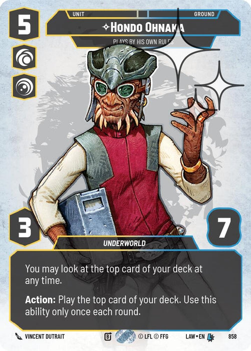 Image for Hondo Ohnaka - Plays By His Own Rules (Prestige Foil) (858) [A Lawless Time] - Star Wars: Unlimited