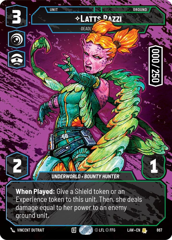 Image for Latts Razzi - Deadly Whipmaster (Serialized) (867) [A Lawless Time] - Star Wars: Unlimited