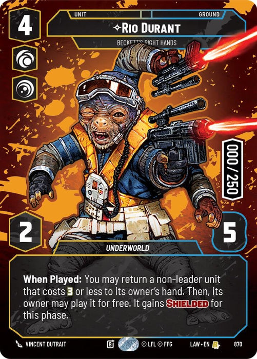 Image for Rio Durant - Beckett's Right Hands (Serialized) (870) [A Lawless Time] - Star Wars: Unlimited