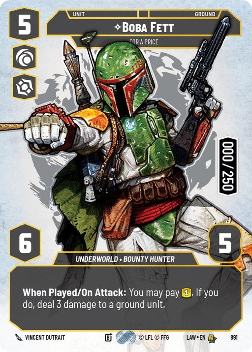 Image for Boba Fett - For a Price (Serialized) (891) [A Lawless Time] - Star Wars: Unlimited