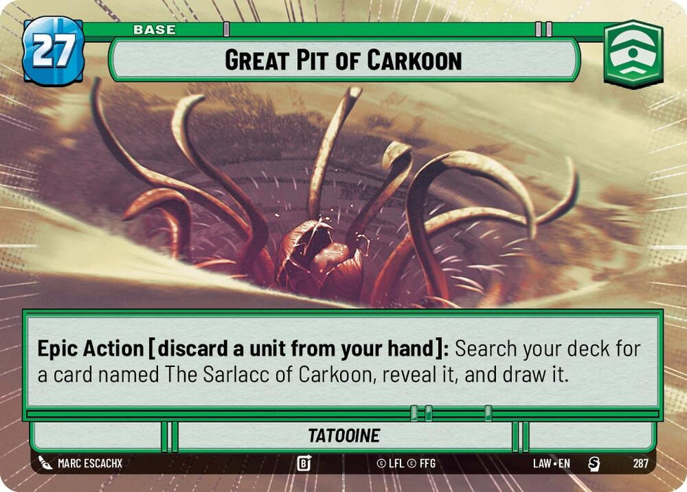 Image for Great Pit of Carkoon (Hyperspace) (287) [A Lawless Time] - Star Wars: Unlimited