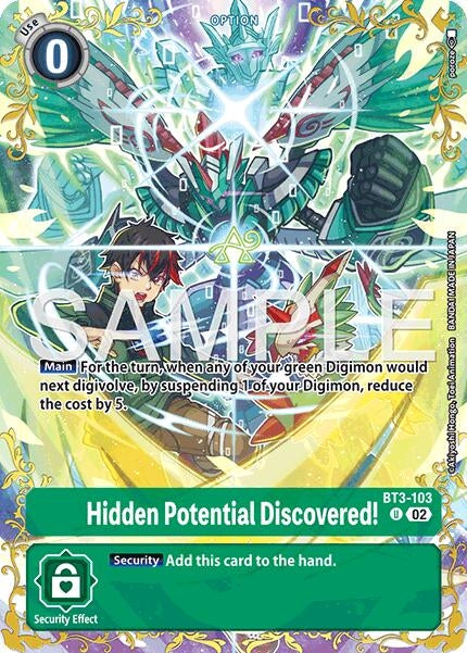 Image for Hidden Potential Discovered! - BT3-103 (Alternate Art) (BT3-103 U) [Dual Revolution] - Digimon Card Game