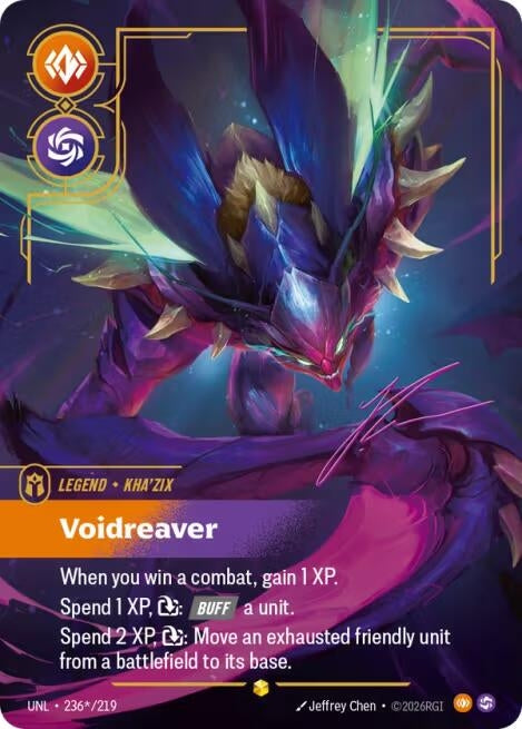 Image for Kha'Zix - Voidreaver (Signature) (236*/219) [Unleashed] - Riftbound: League of Legends Trading Card Game