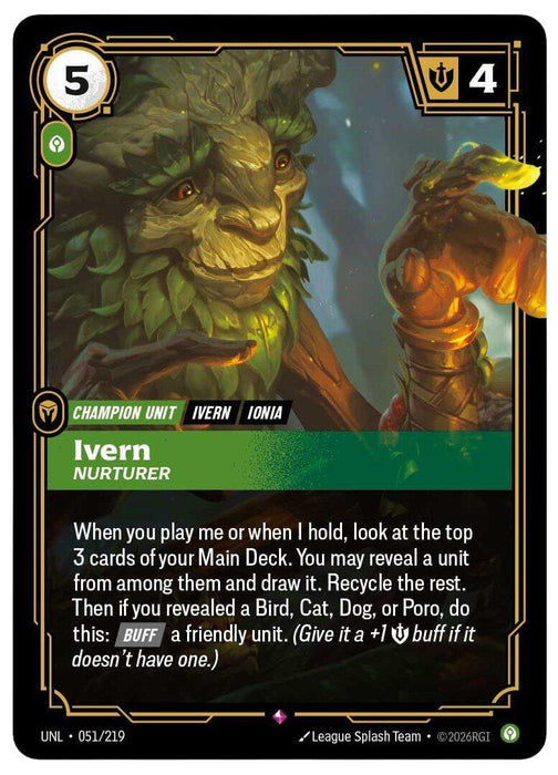 Image for Ivern - Nurturer (051/219) [Unleashed] - Riftbound: League of Legends Trading Card Game