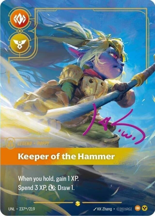 Image for Poppy - Keeper of the Hammer (Signature) (237*/219) [Unleashed] - Riftbound: League of Legends Trading Card Game