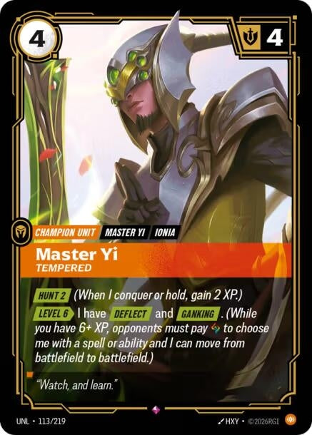 Image for Master Yi - Tempered (113/219) [Unleashed] - Riftbound: League of Legends Trading Card Game