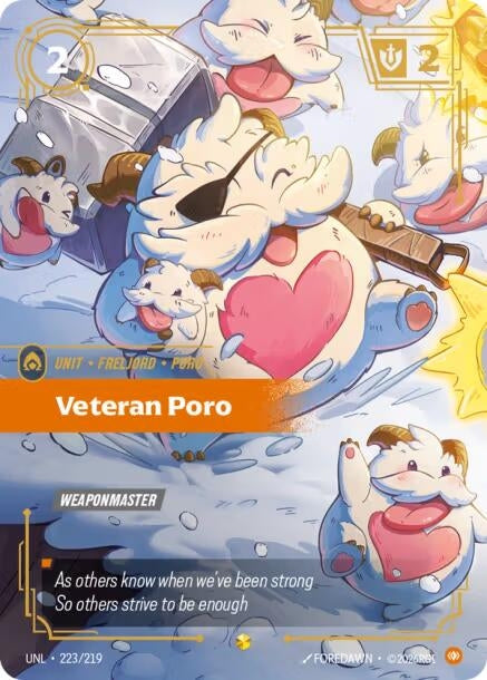 Image for Veteran Poro (Overnumbered) (223/219) [Unleashed] - Riftbound: League of Legends Trading Card Game